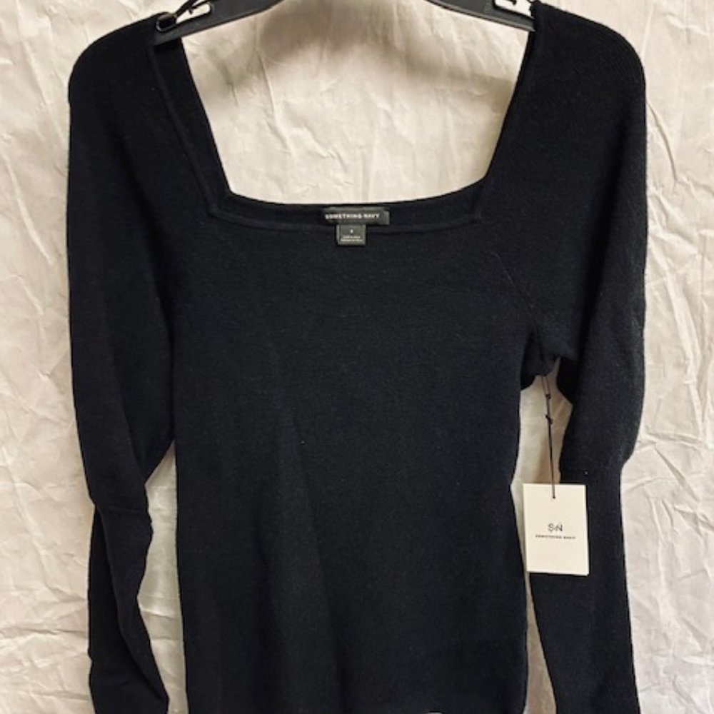 Something Navy Black Sweater Size Small